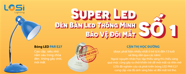 Đèn bàn LED học sinh LOSi chống cận tốt nhất hiện nay.